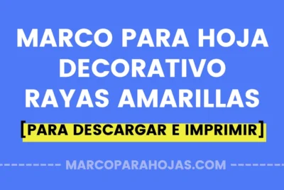 Marco para Hoja Decorativo Rayas Amarillas