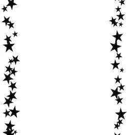 marco de estrellas sencillas blanco y negro para word