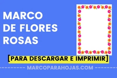 marco y borde de flores rosas para word en png gratis